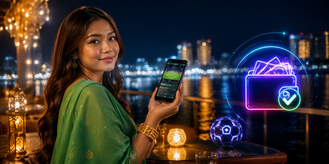 Pemain kasino mudah alih Malaysia semasa perayaan Hari Raya dengan hiasan tradisional